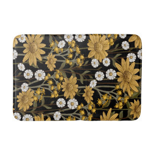 Aesthetic floral bath mat