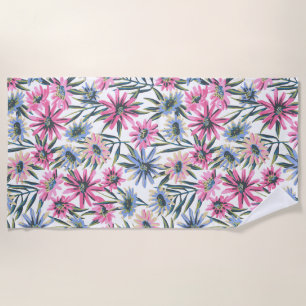 Aesthetic floral   beach towel