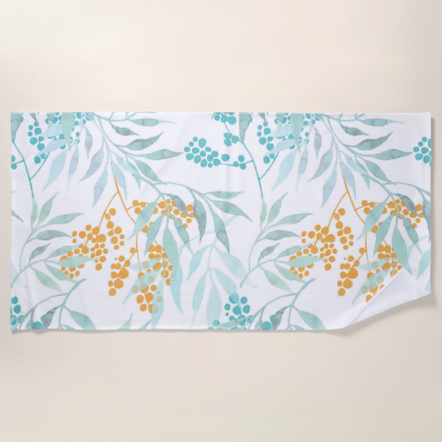 Aesthetic floral  beach towel (Front)