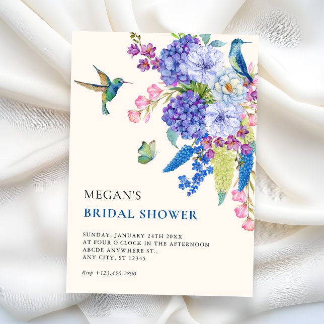 Aesthetic floral bird elegant bridal shower invitation (Creator Uploaded)