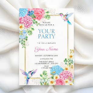 Aesthetic floral bird  invitation