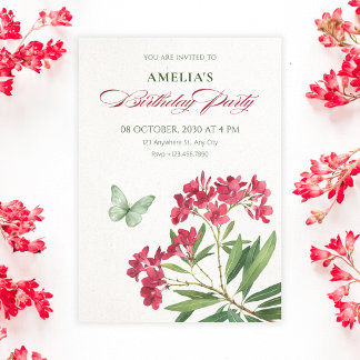 Aesthetic floral birthday invitation