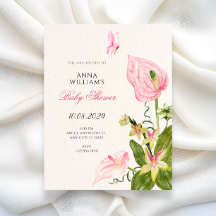 Aesthetic floral bloom baby shower invitation