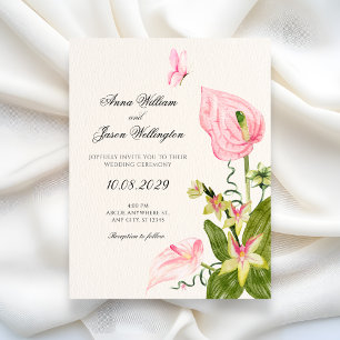 Aesthetic floral bloom wedding invitation