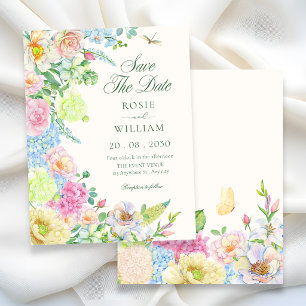 Aesthetic floral bloom wedding save the date