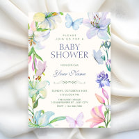 Aesthetic Floral butterflies baby shower