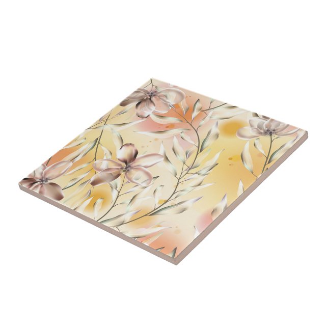 Aesthetic floral  ceramic tile (Creator Uploaded)