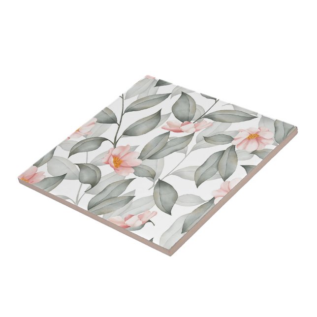 Aesthetic floral  ceramic tile (Creator Uploaded)