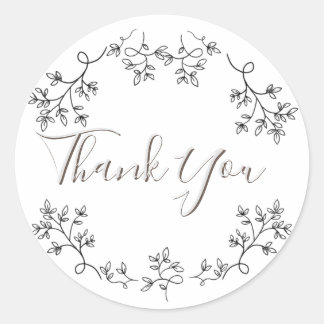 Aesthetic floral classic round sticker