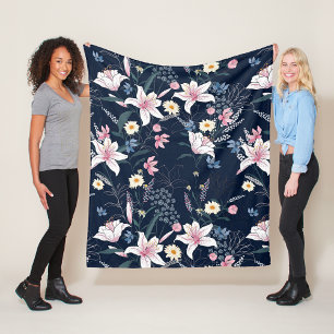 Aesthetic floral  fleece blanket
