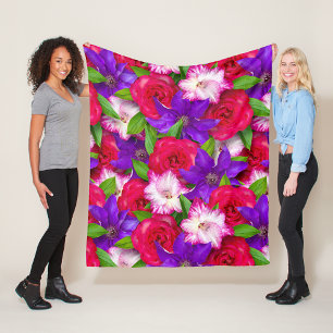 Aesthetic floral  fleece blanket