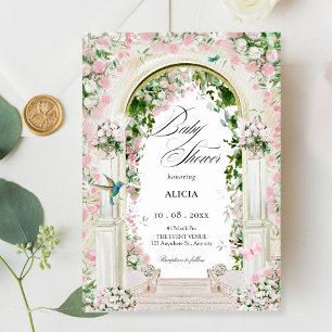 Aesthetic floral garden arch baby shower invitation