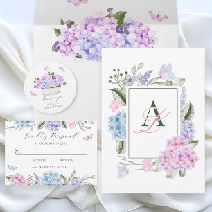 Aesthetic Floral hydrangea wedding Invitation