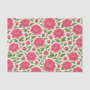Aesthetic Floral Lush Pink Peonies Tissue Paper