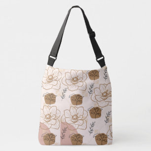 Aesthetic Floral Mauve   Crossbody Bag