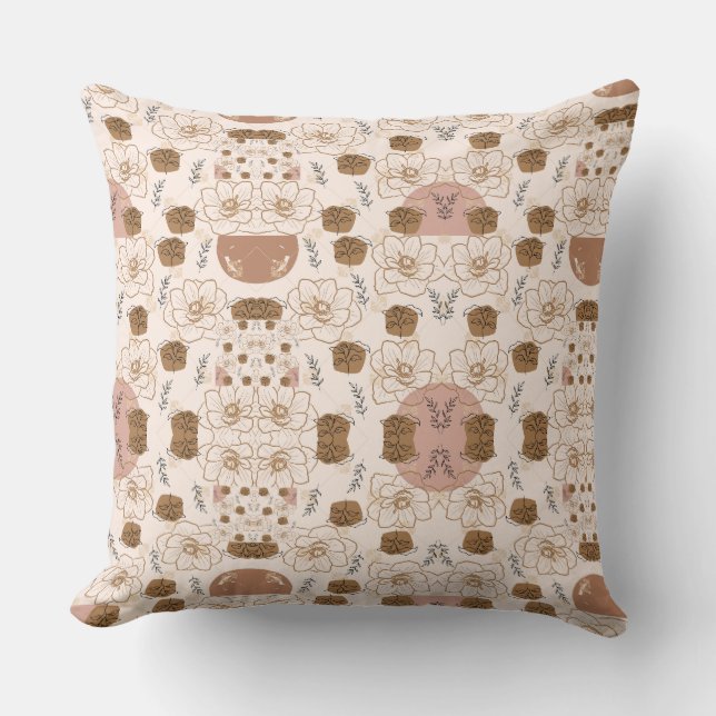 Aesthetic Floral Mauve  Cushion (Front)
