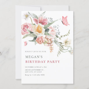 Aesthetic floral pastel watercolor invitation