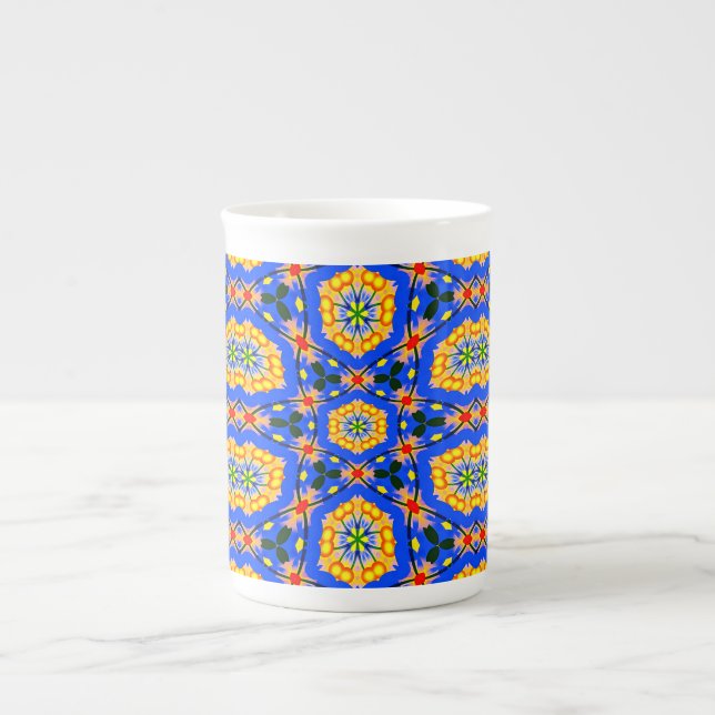 Aesthetic Floral Pattern Bone China Mug (Front)