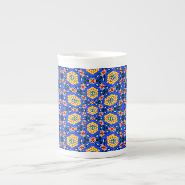 Aesthetic Floral Pattern Bone China Mug (Front)
