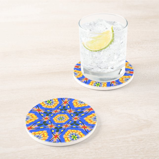 Aesthetic Floral Pattern Coaster (Side)