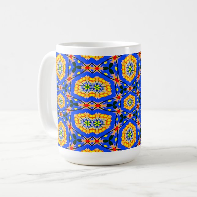Aesthetic Floral Pattern Coffee Mug (Front Left)