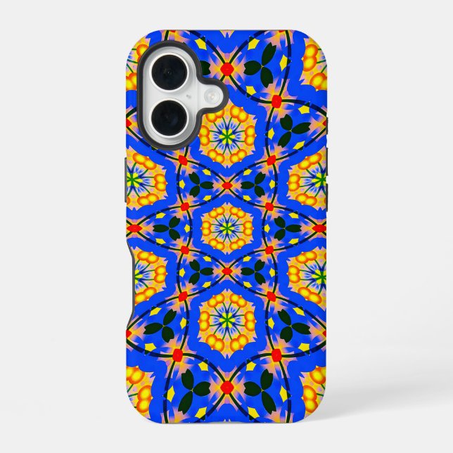 Aesthetic Floral Pattern iPhone 16 Case (Back)