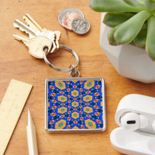 Aesthetic Floral Pattern Key Ring
