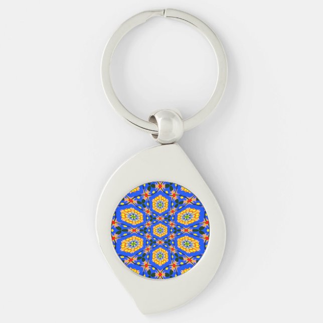 Aesthetic Floral Pattern Key Ring (Front)