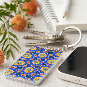 Aesthetic Floral Pattern Key Ring