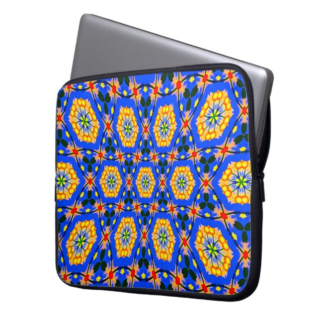 Aesthetic Floral Pattern Laptop Sleeve (Front Left)
