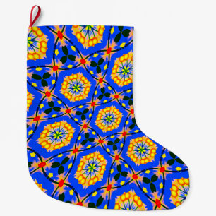 Aesthetic Floral Pattern Large Christmas Stocking