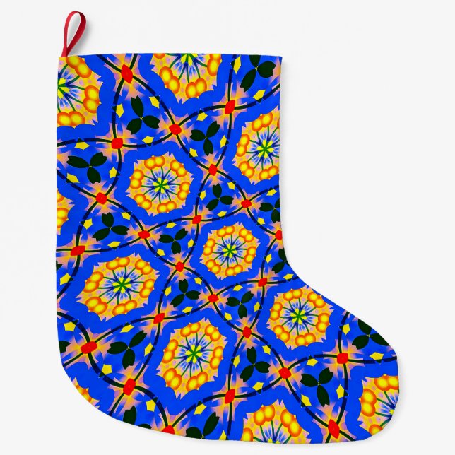 Aesthetic Floral Pattern Large Christmas Stocking (Front)