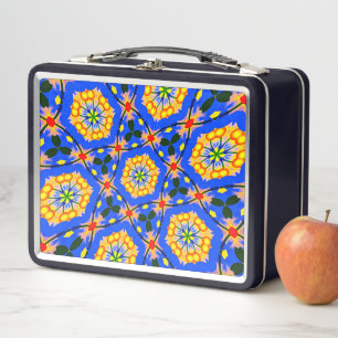 Aesthetic Floral Pattern Metal Lunch Box