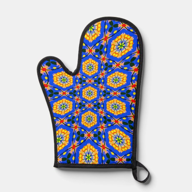 Aesthetic Floral Pattern Oven Mitt (Front)