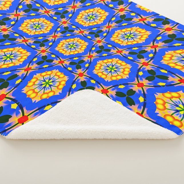 Aesthetic Floral Pattern Sherpa Blanket (3/4)