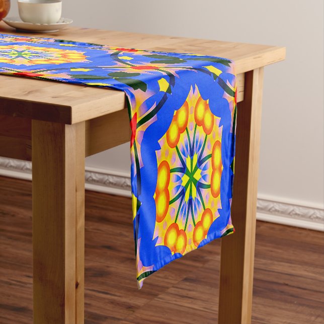 Aesthetic Floral Pattern Short Table Runner (In Situ)