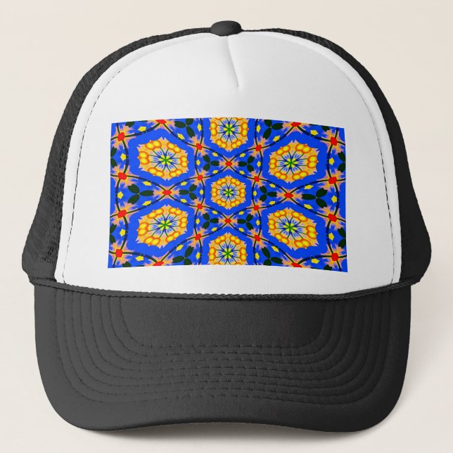Aesthetic Floral Pattern Trucker Hat (Front)