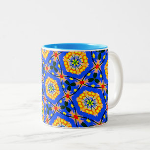Aesthetic Floral Pattern Two-Tone Coffee Mug