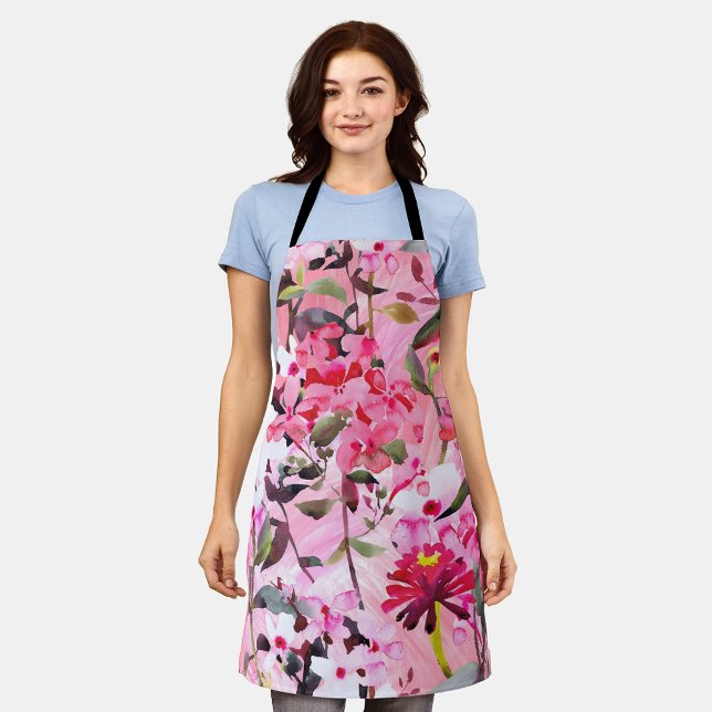 Aesthetic Floral seamless pattern   Apron (Creator Uploaded)