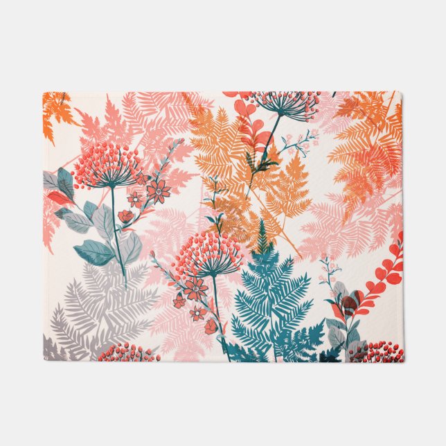 Aesthetic Floral seamless pattern   Doormat (Front)
