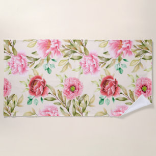 Aesthetic floral  shower curtain beach towel