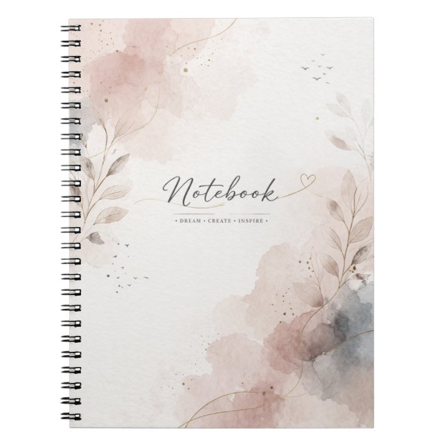 Aesthetic Floral Spiral Photo Notebook  (Front)