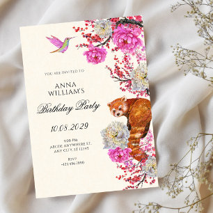 Aesthetic floral spring birthday invitation