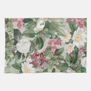 Aesthetic floral tea towel