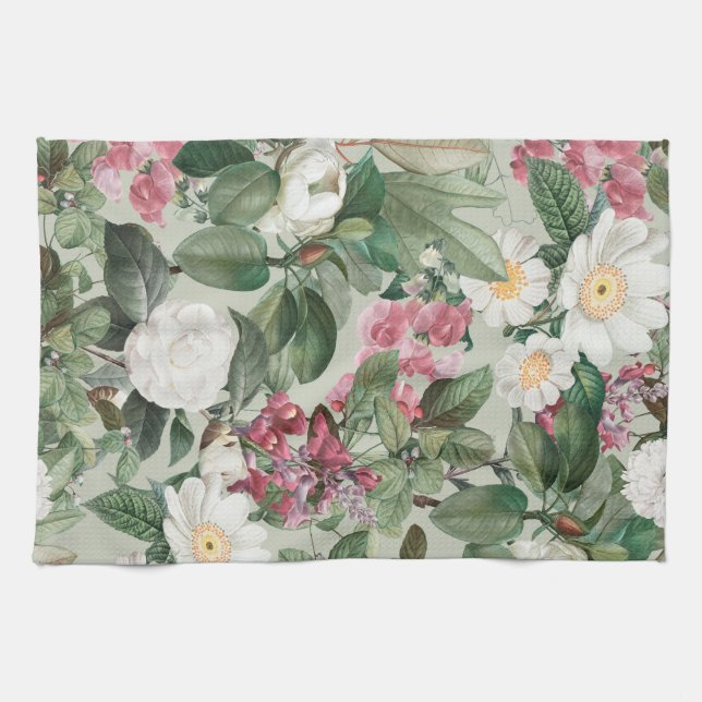 Aesthetic floral  tea towel (Horizontal)