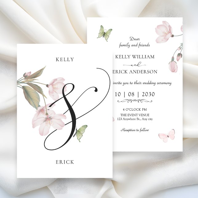 Aesthetic floral wedding invitation (Creator Uploaded)