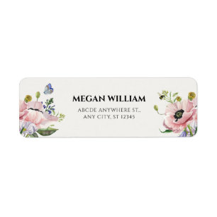 Aesthetic flower bloom return address label