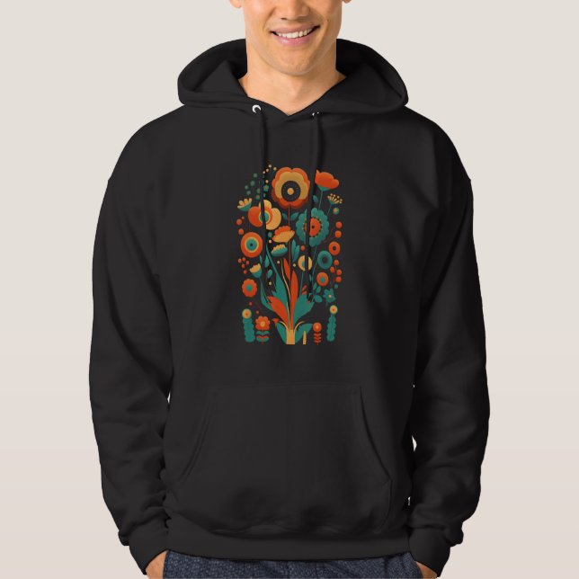 Aesthetic Flowers Bohemian Wildflowers Floral Grap Hoodie (Front)