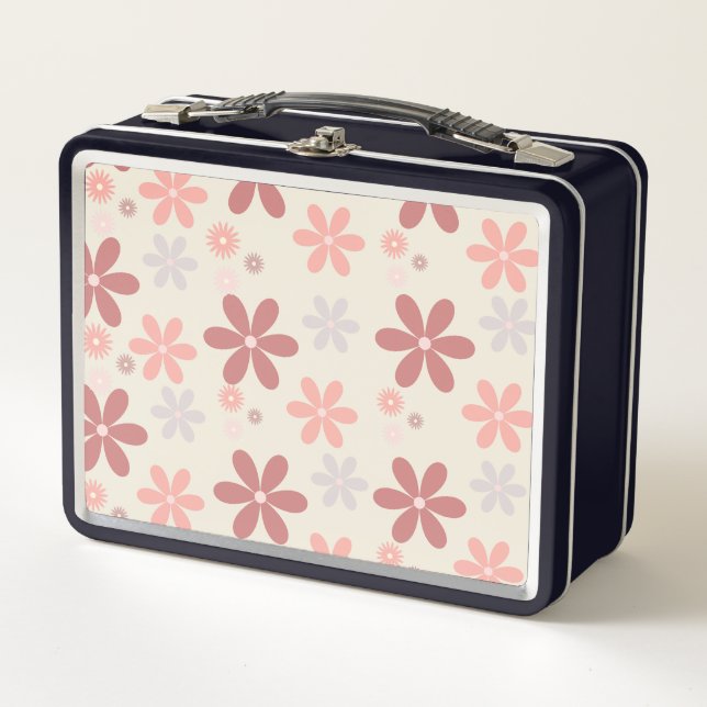 aesthetic flowers metal lunch box (Front)