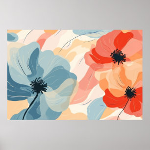 Aesthetic flowers painting poster